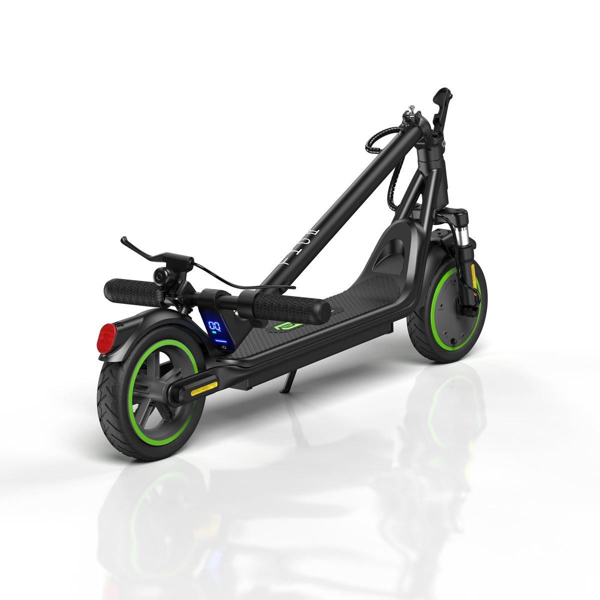 THOR EV electric scooter folded, rear view